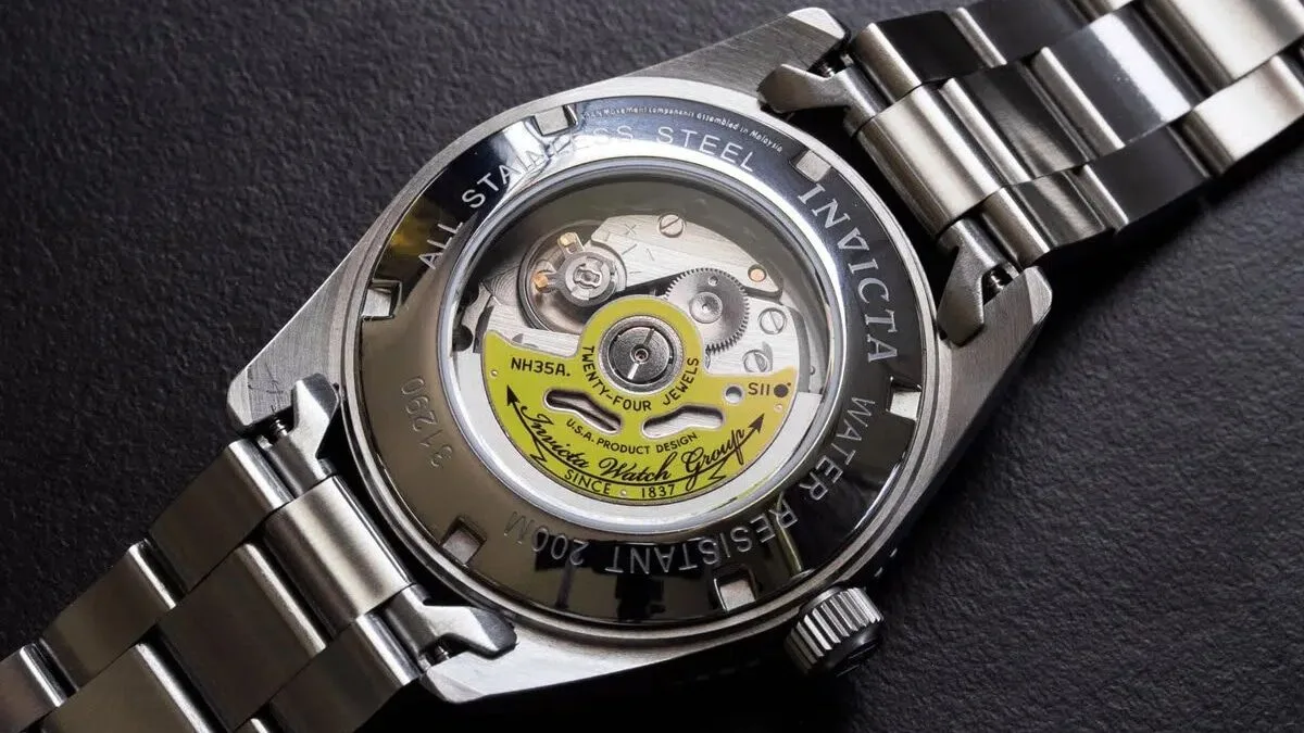 Automatic watches by Invicta with visible mechanism