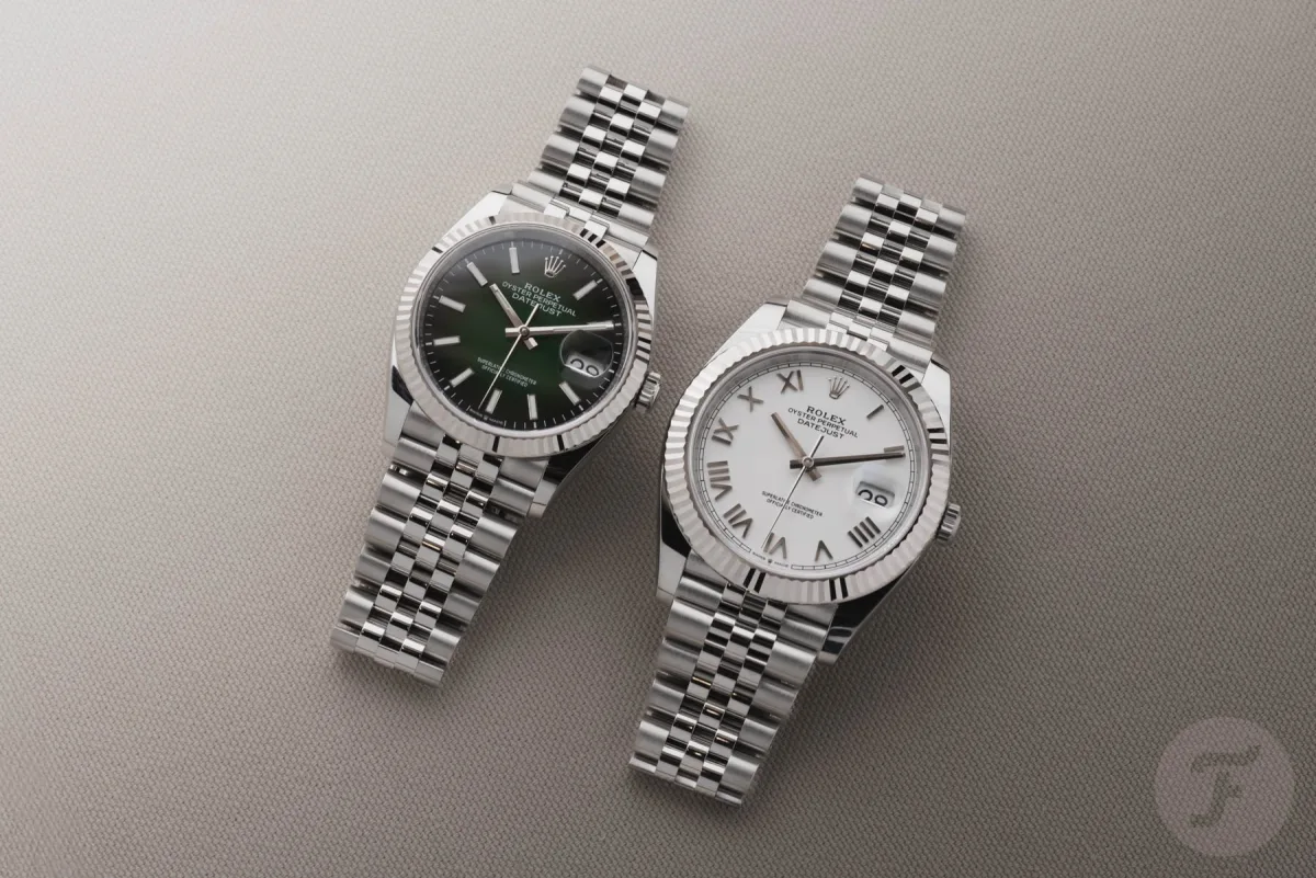 Rolex Datejust with a green lacquer ombre dial