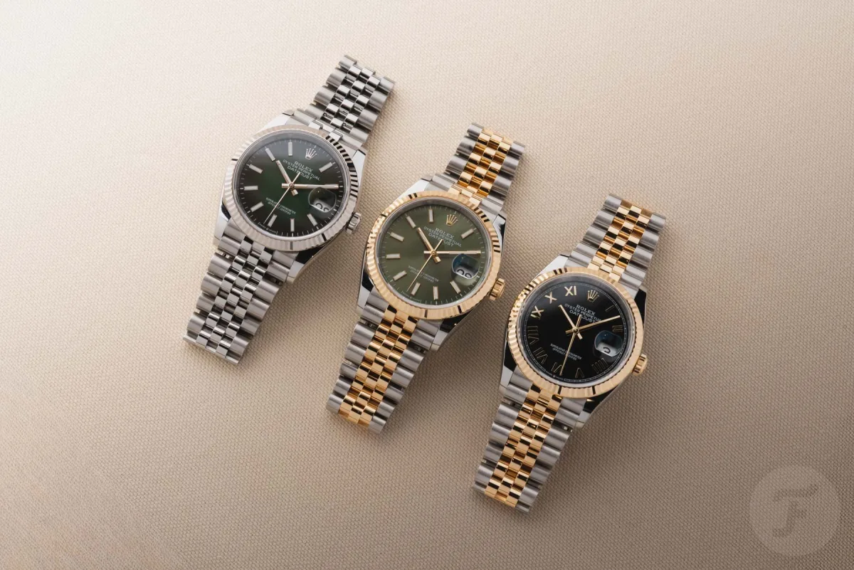 Minute markings on Rolex Datejust dials