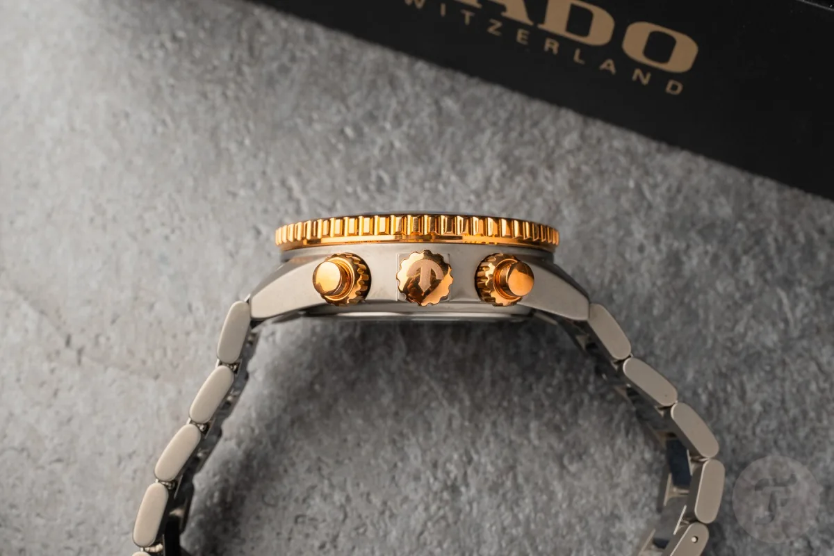 Blue Rado Captain Cook High-Tech Ceramic Chronograph on display