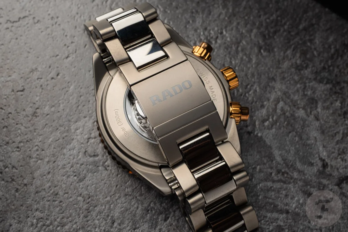 Movement details with perlage and rotor in the Rado Captain Cook