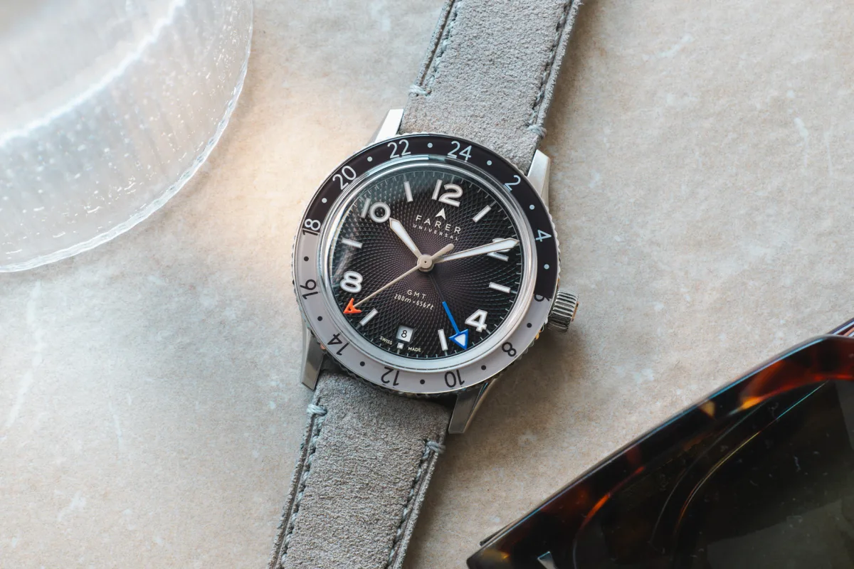 Farer GMT Bezel watch case and dimensions