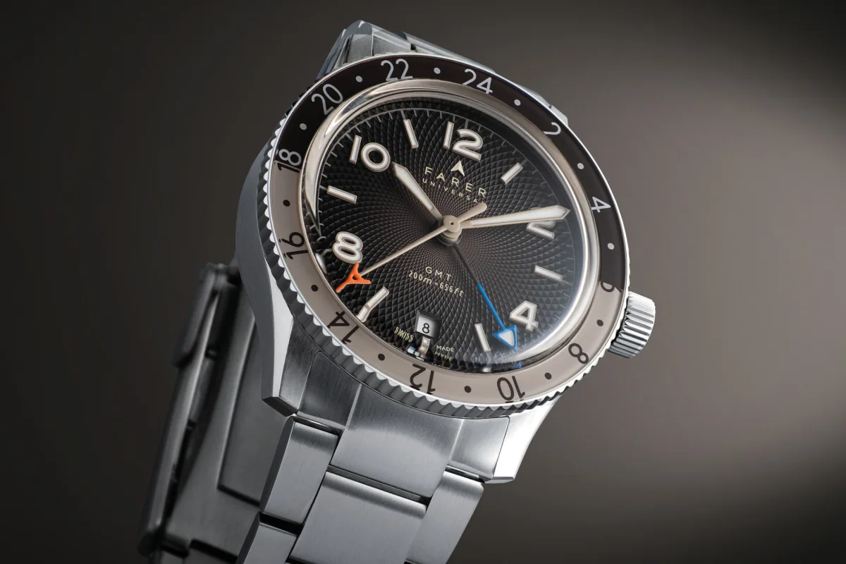 Swiss Sellita SW330-2 movement in Farer GMT Bezel