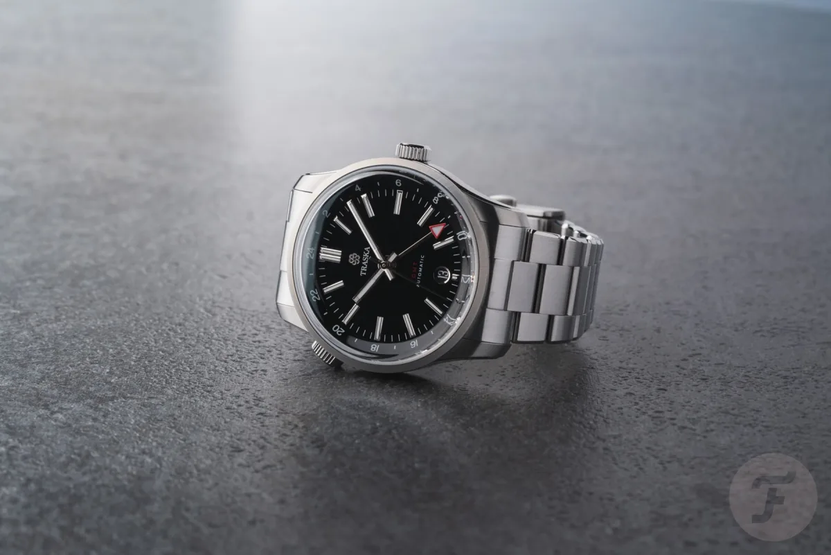 Updated Traska Venturer GMT watch close-up