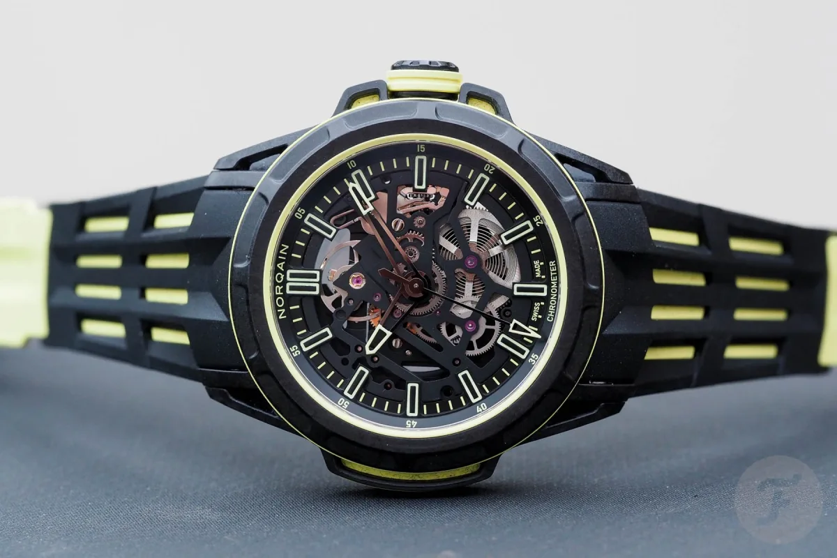 Skeletonized movement NBK26/1 of Norqain Skeleton X-Lite