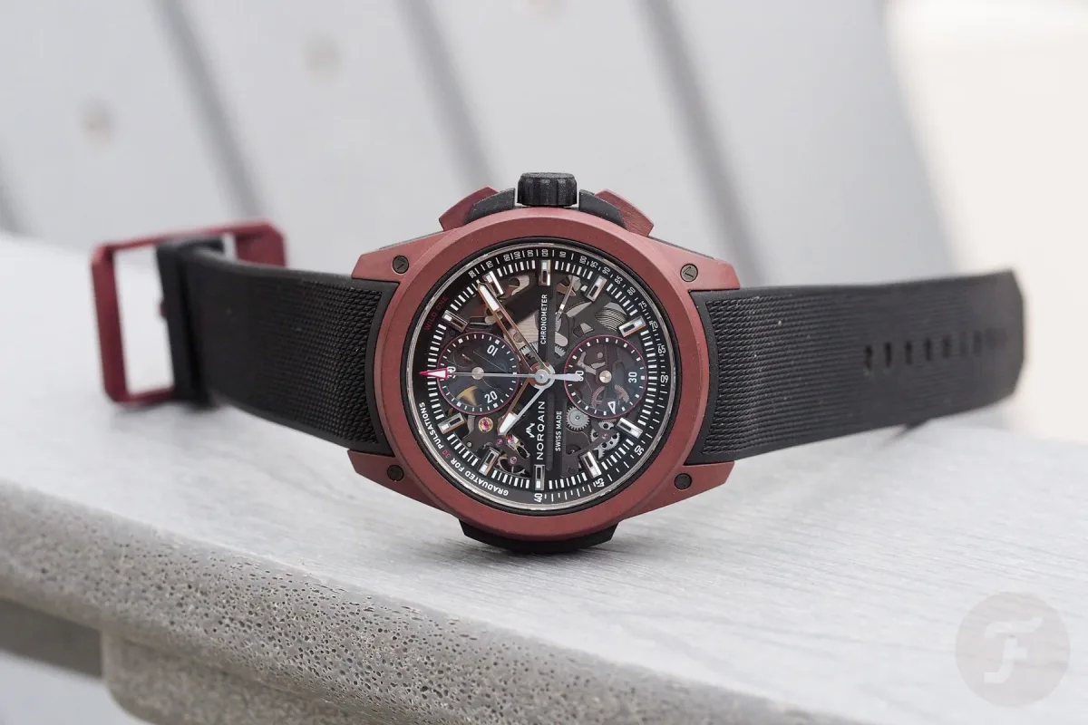 Norqain Wild One Skeleton Chrono burgundy version