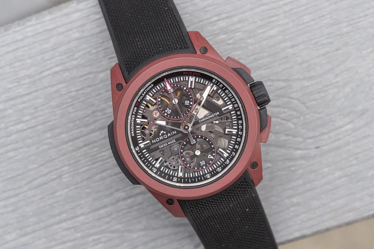 Norqain Wild One Skeleton Chrono open dial design