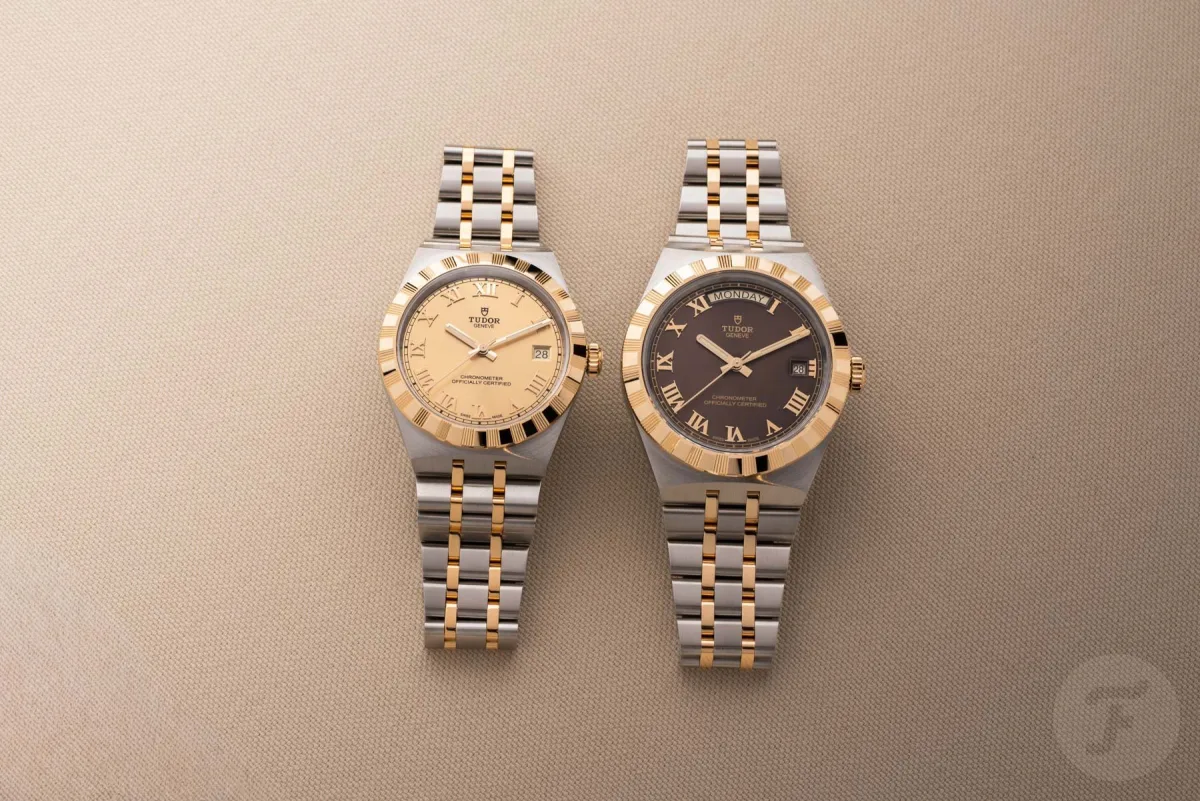 Tudor Royal 36mm and 40mm models on wrist