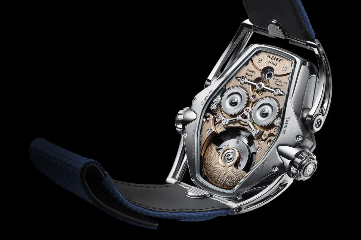 Rear view of MB&F HM12 showing movement details