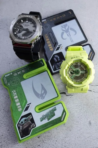 Casio G-Shock Baby-G watch in green, inspired by Grogu's skin.