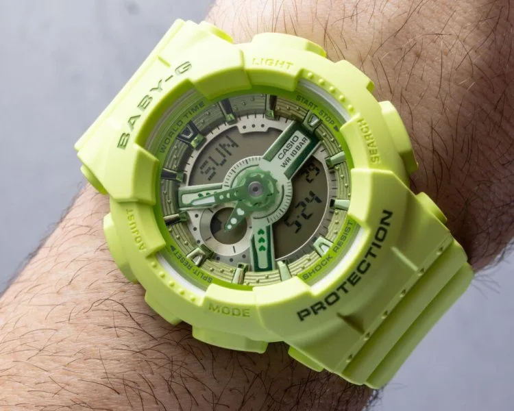 Close-up of Casio G-Shock GM2100-1ASW with octagonal bezel.