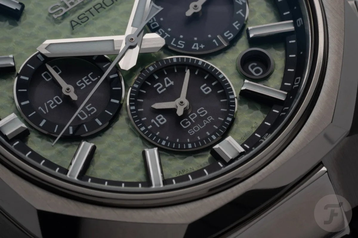 Seiko Astron GPS Solar Dual-Time Chronograph side view showing case design