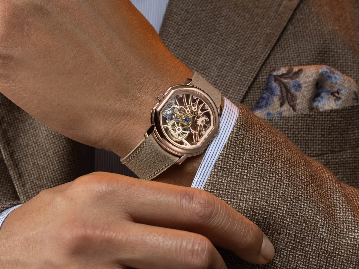 Close-up of Daniel Roth Skeleton watch mechanism