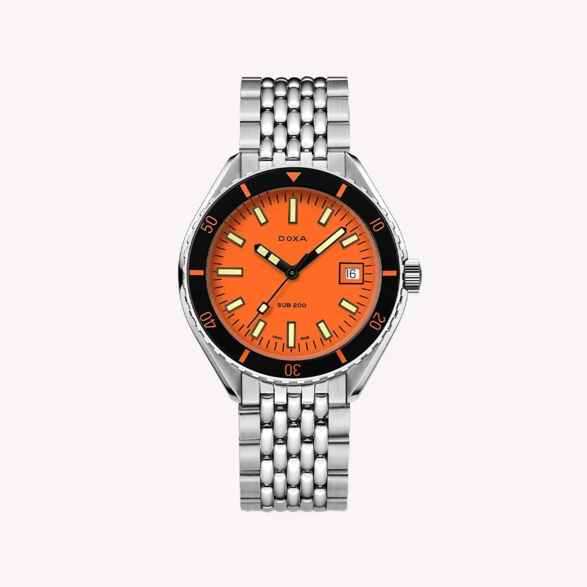 DOXA SUB 200 diving watch with orange dial