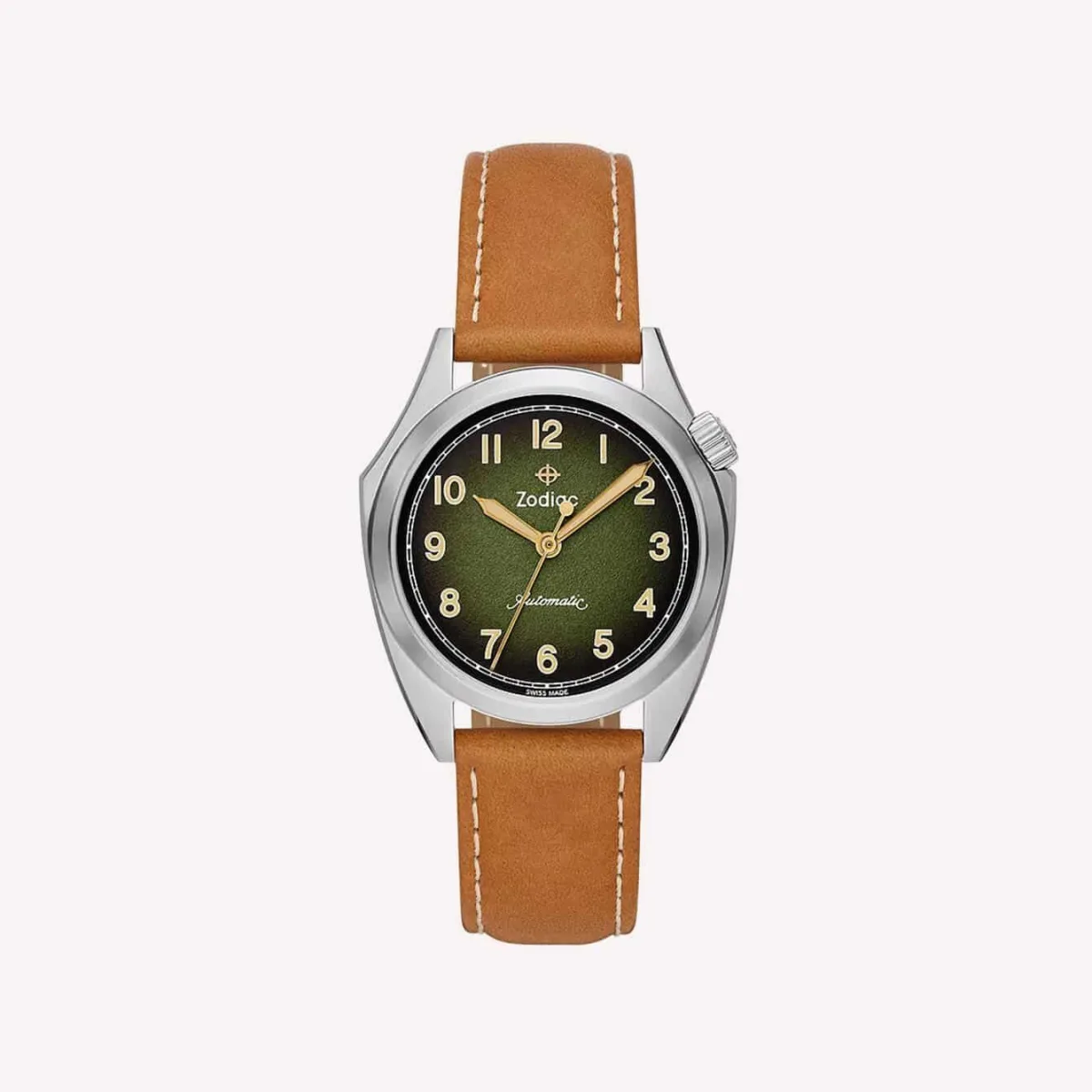 Zodiac Olympos field watch with green dial