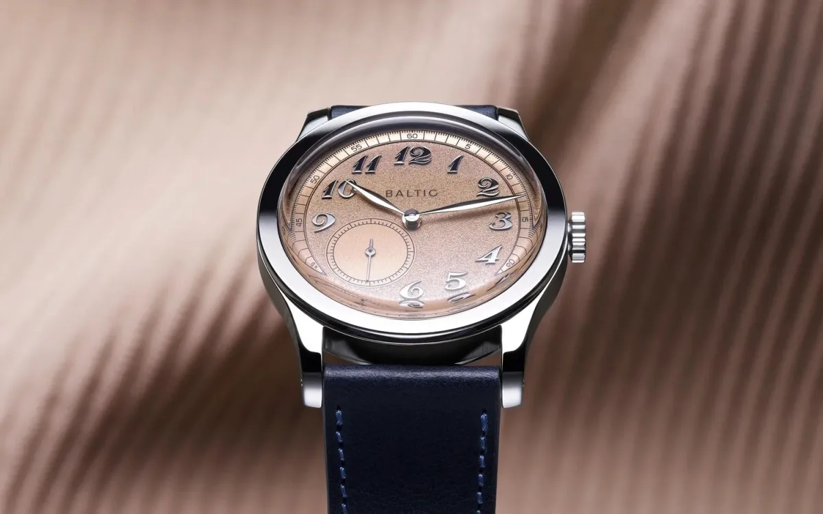 Close-up of Baltic MR01 watch