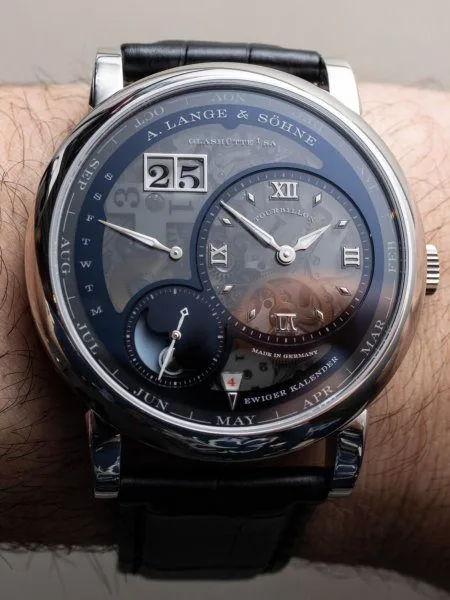 Side view of the A. Lange & Söhne Lange 1 Tourbillon Perpetual Calendar