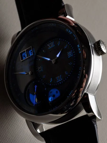 Perpetual calendar dial features of the Lange 1 Tourbillon