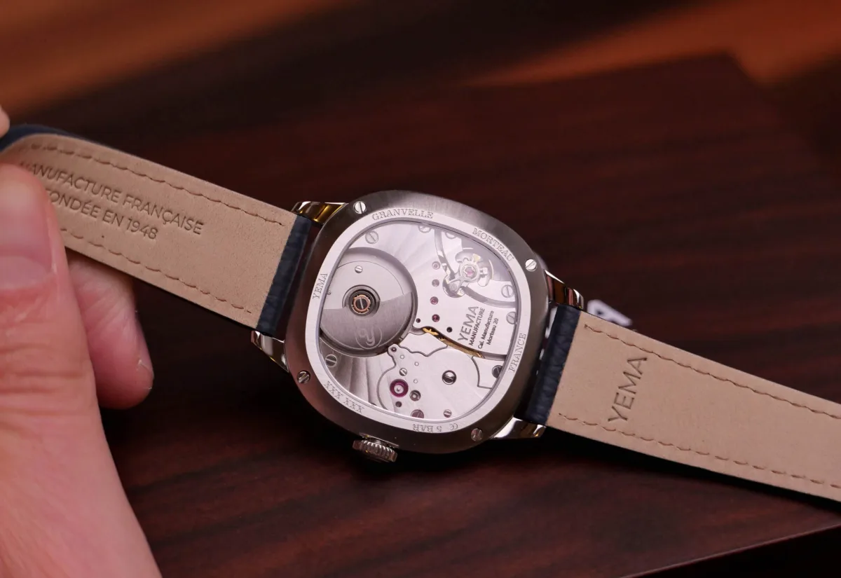 Yema Granvelle's micro-rotor movement visible