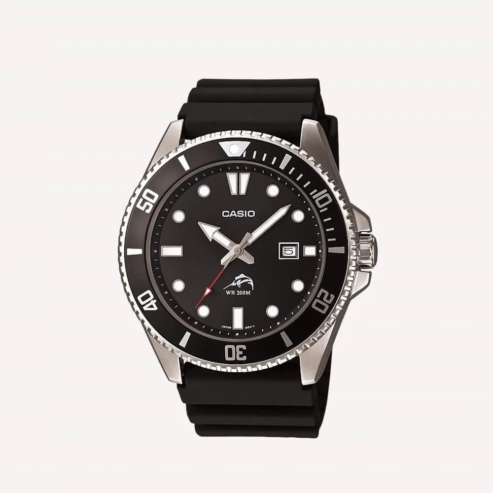 Casio Duro 38mm model with colorful dial