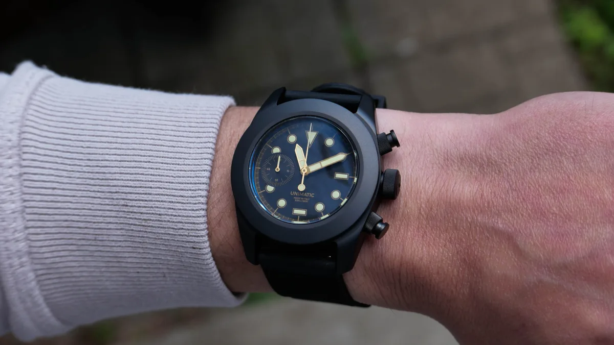 Unimatic Modello Tre U3FB-ROPS watch side view