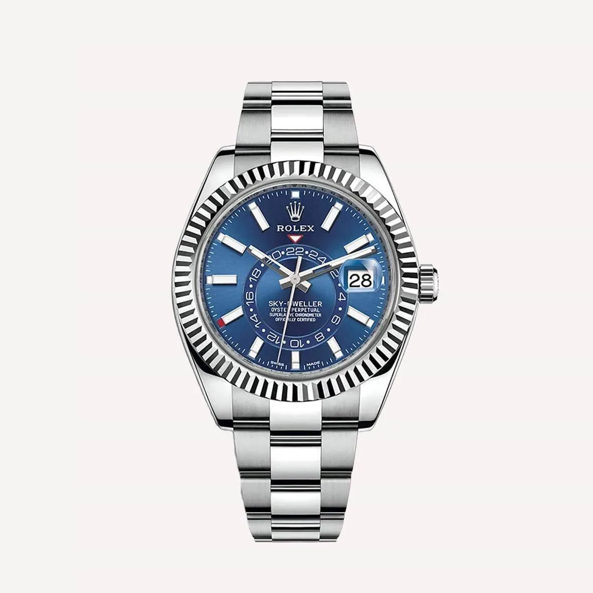 Rolex Sky-Dweller watch with blue dial