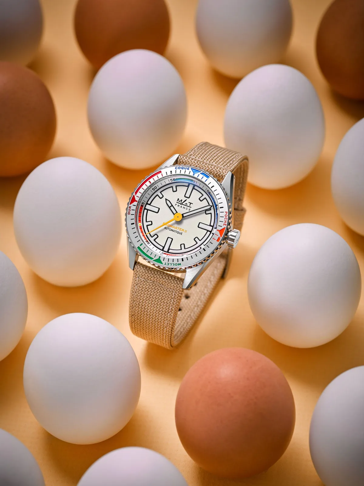 Three strap options included with the MAT Egg Master II