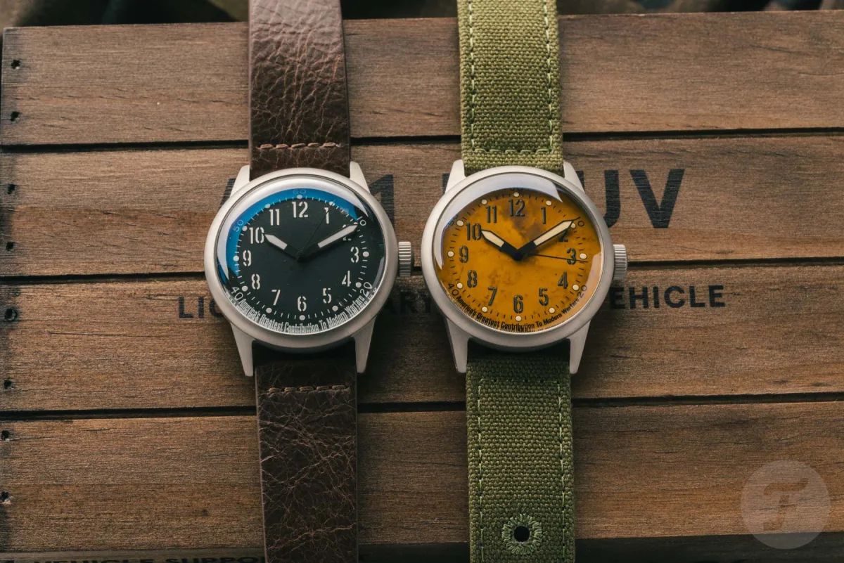 Praesidus A-11 LMUV unique dial made from Willys MB Jeep hood