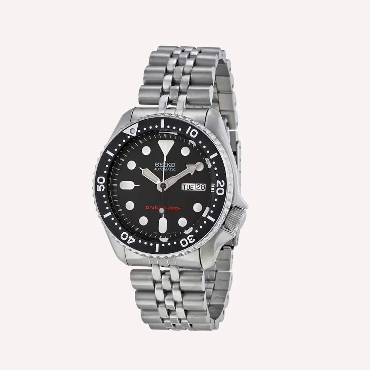 Seiko SKX007 watch with charcoal-gray dial