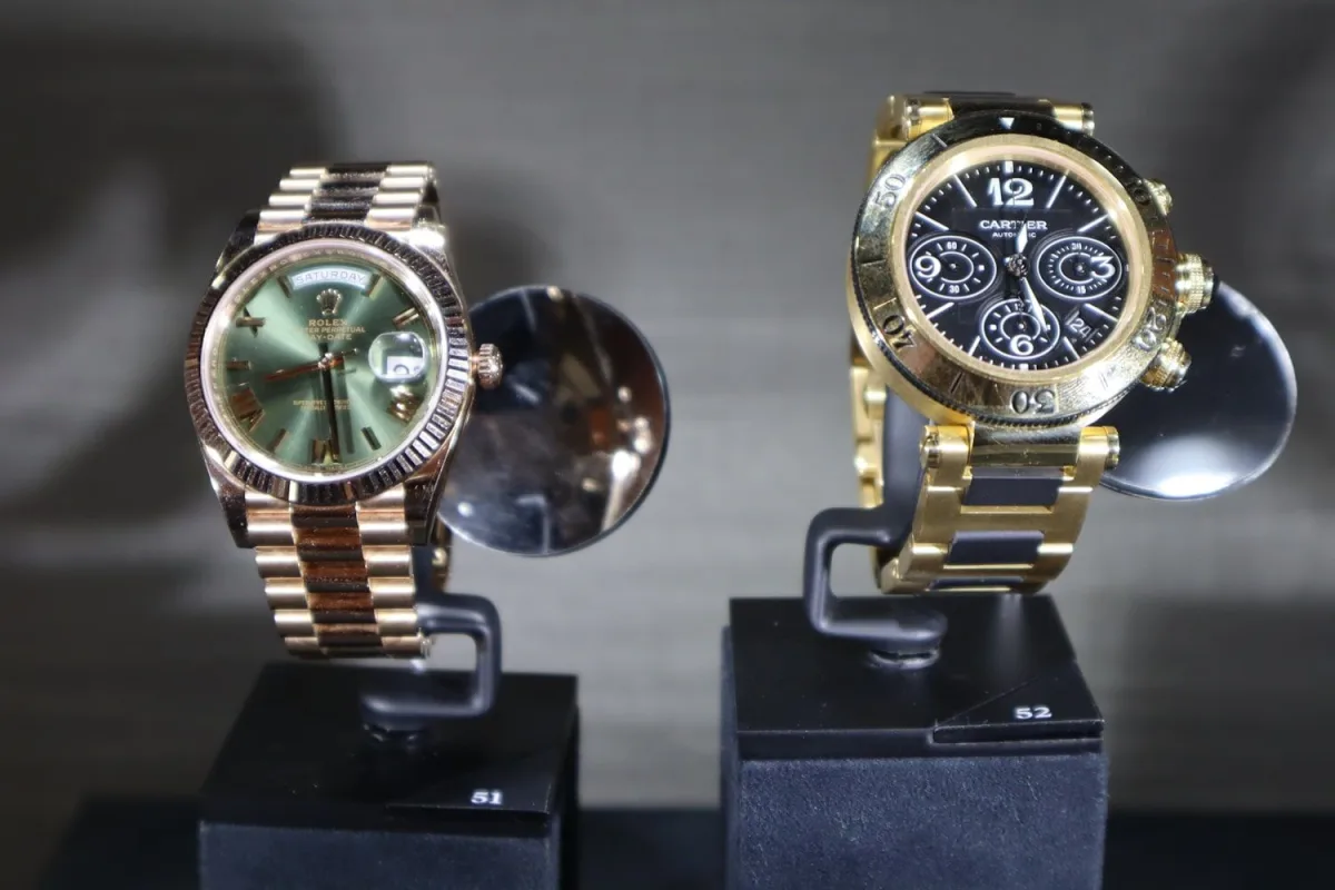 Rolex Day-Date and Cartier Pasha Seatimer watches