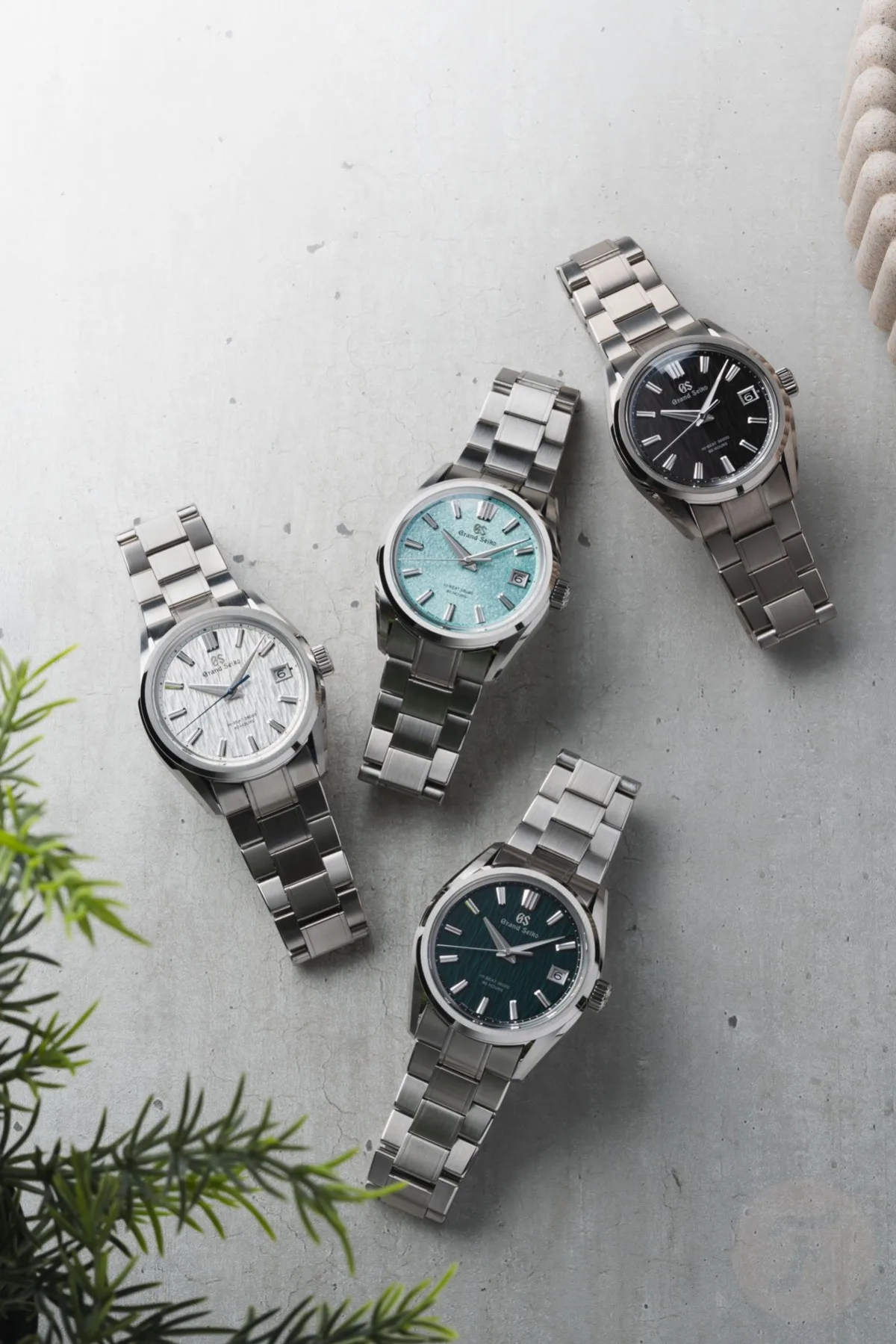 Grand Seiko Evolution 9 Hi-Beat watch models showcasing dial textures