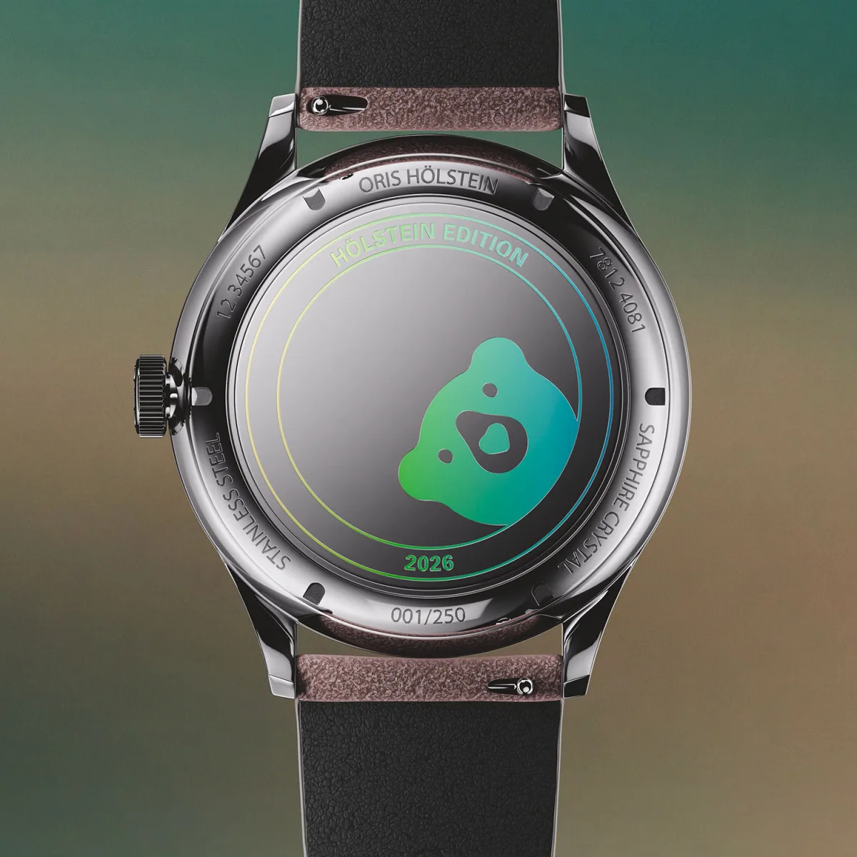 Oris Hölstein Edition 2026 case back with bear mascot