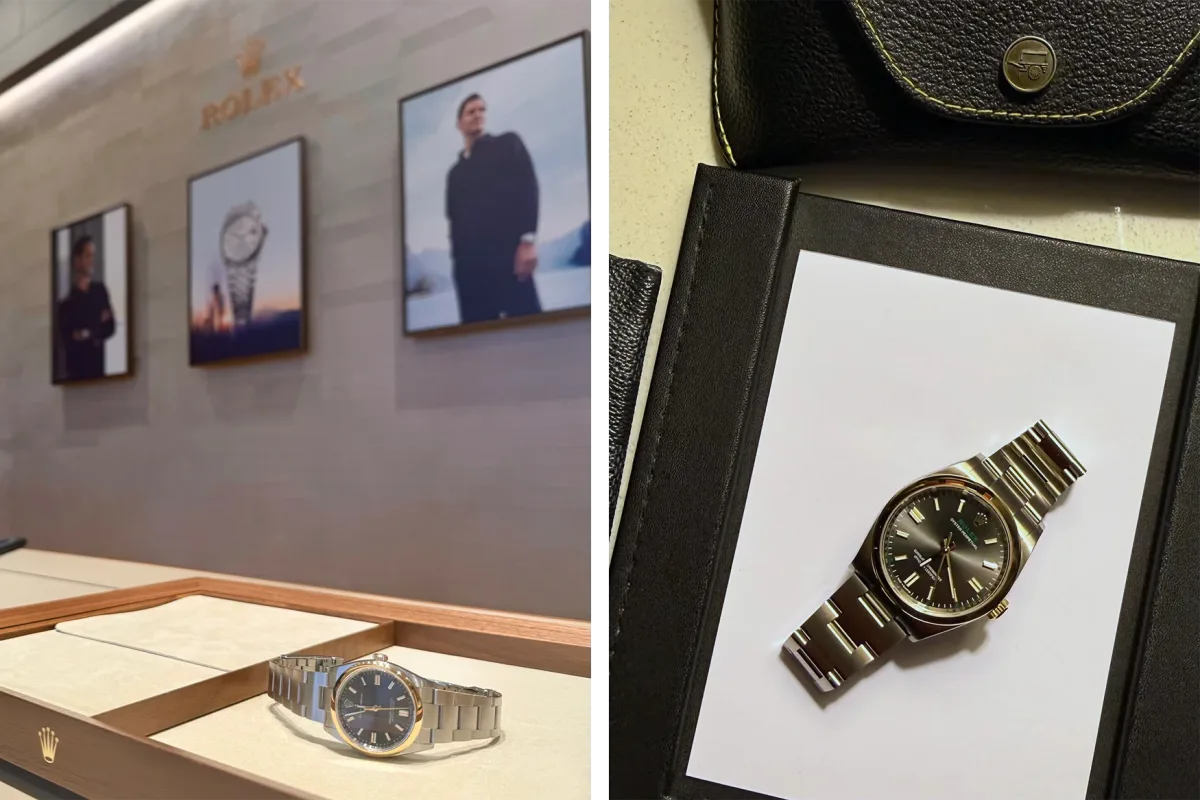 Rolex Oyster Perpetual '100 Years' watch on display