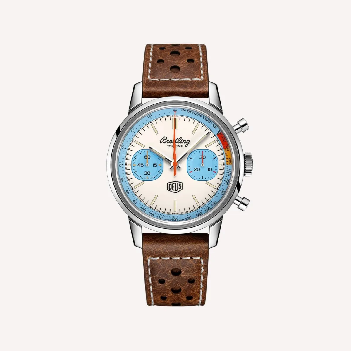 Modern Breitling Top Time watch with a panda dial