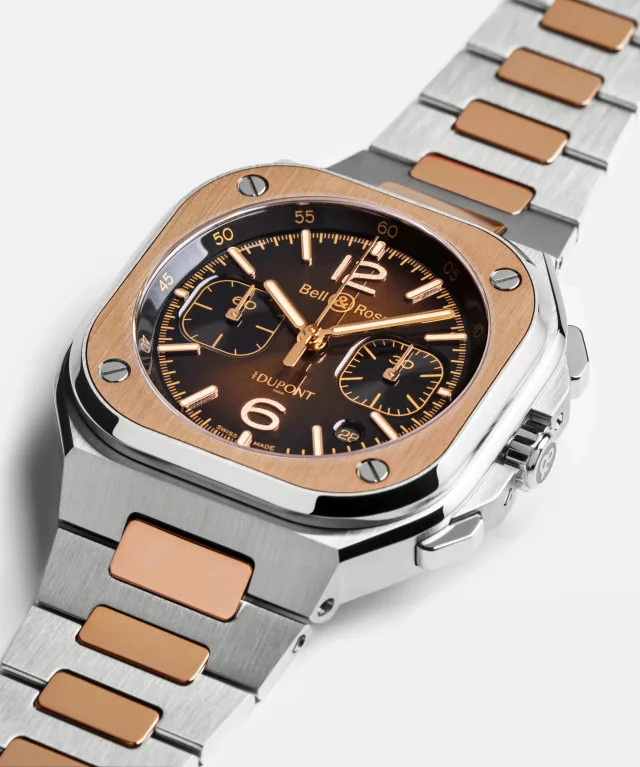 Bell & Ross BR-05 Chrono with rose gold bezel