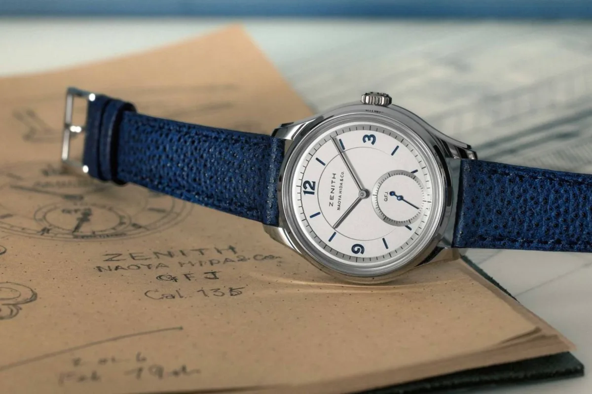 Zenith G.F.J. Calibre 135 straps in leather and denim