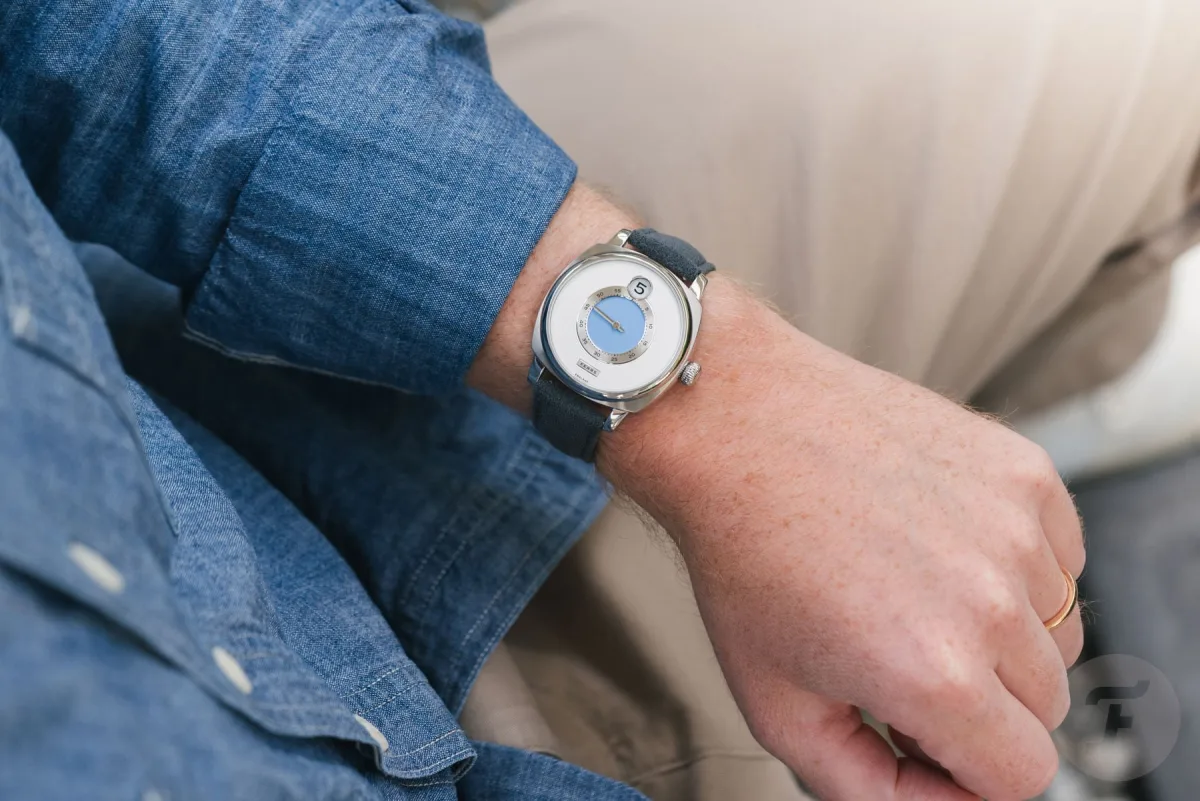 Detail of the Fears Brunswick dial and branding