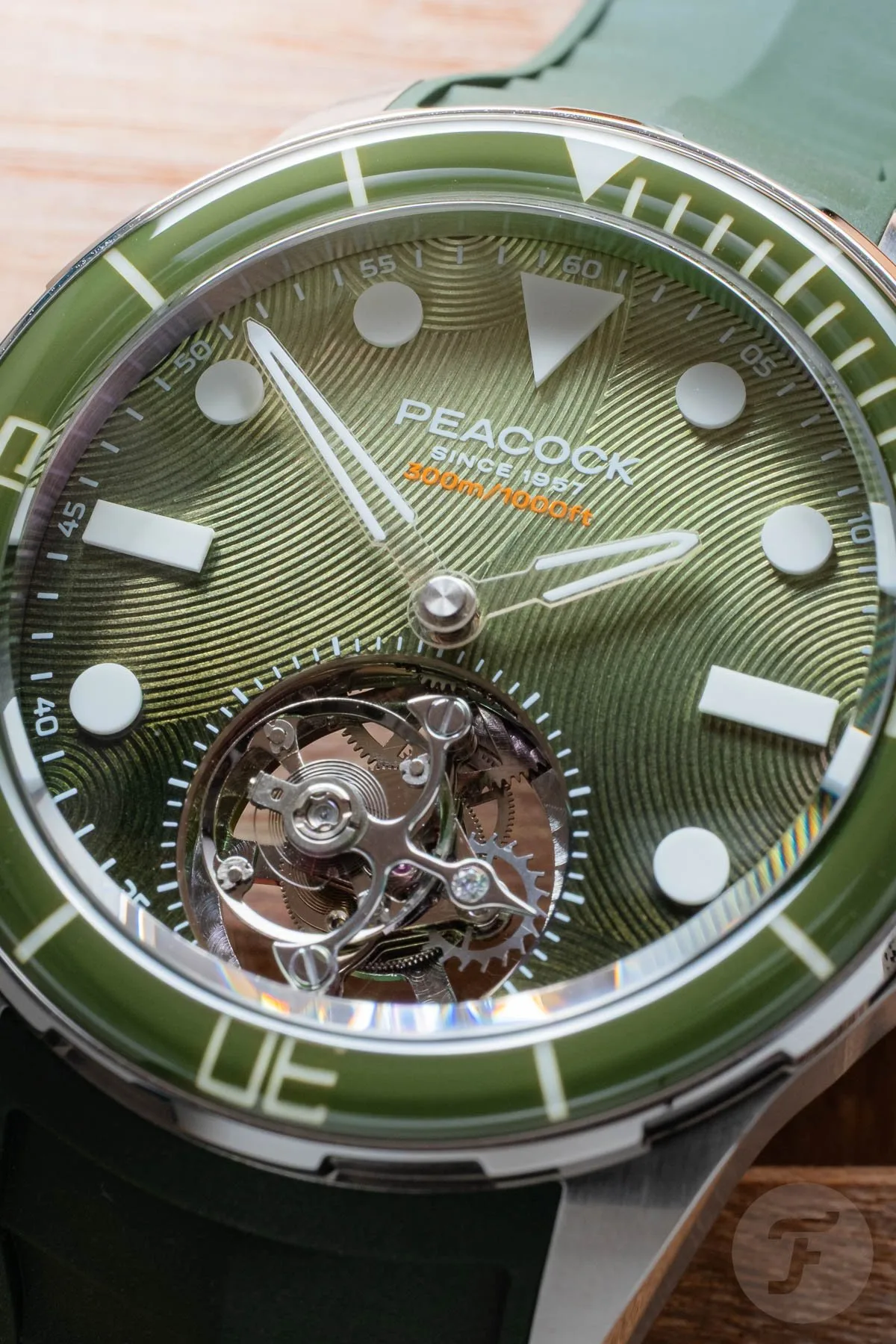 Peacock Haiyi Tourbillon on rubber strap
