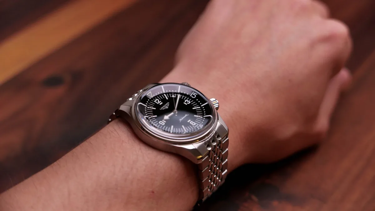 Longines Legend Diver 39 on wrist