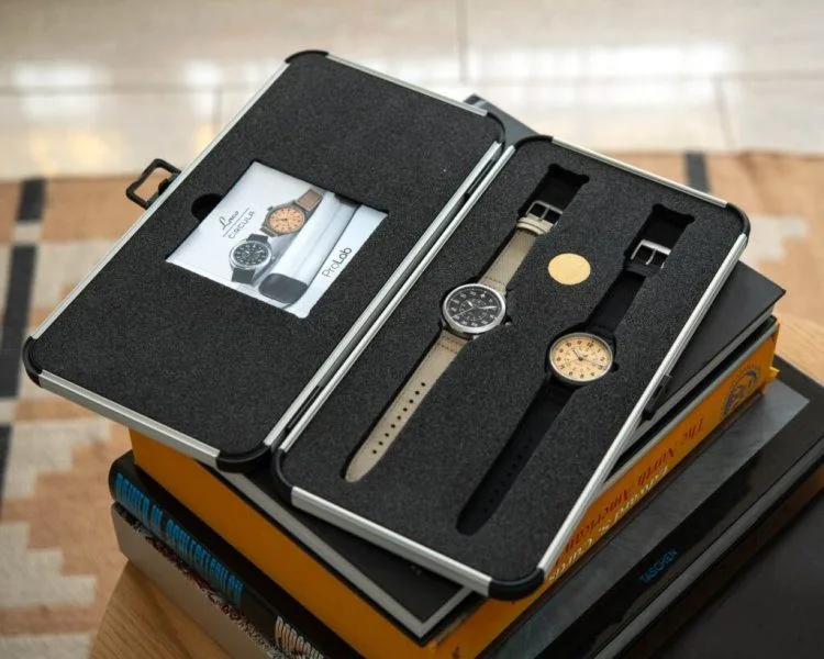 Sand-colored field watch by Circula