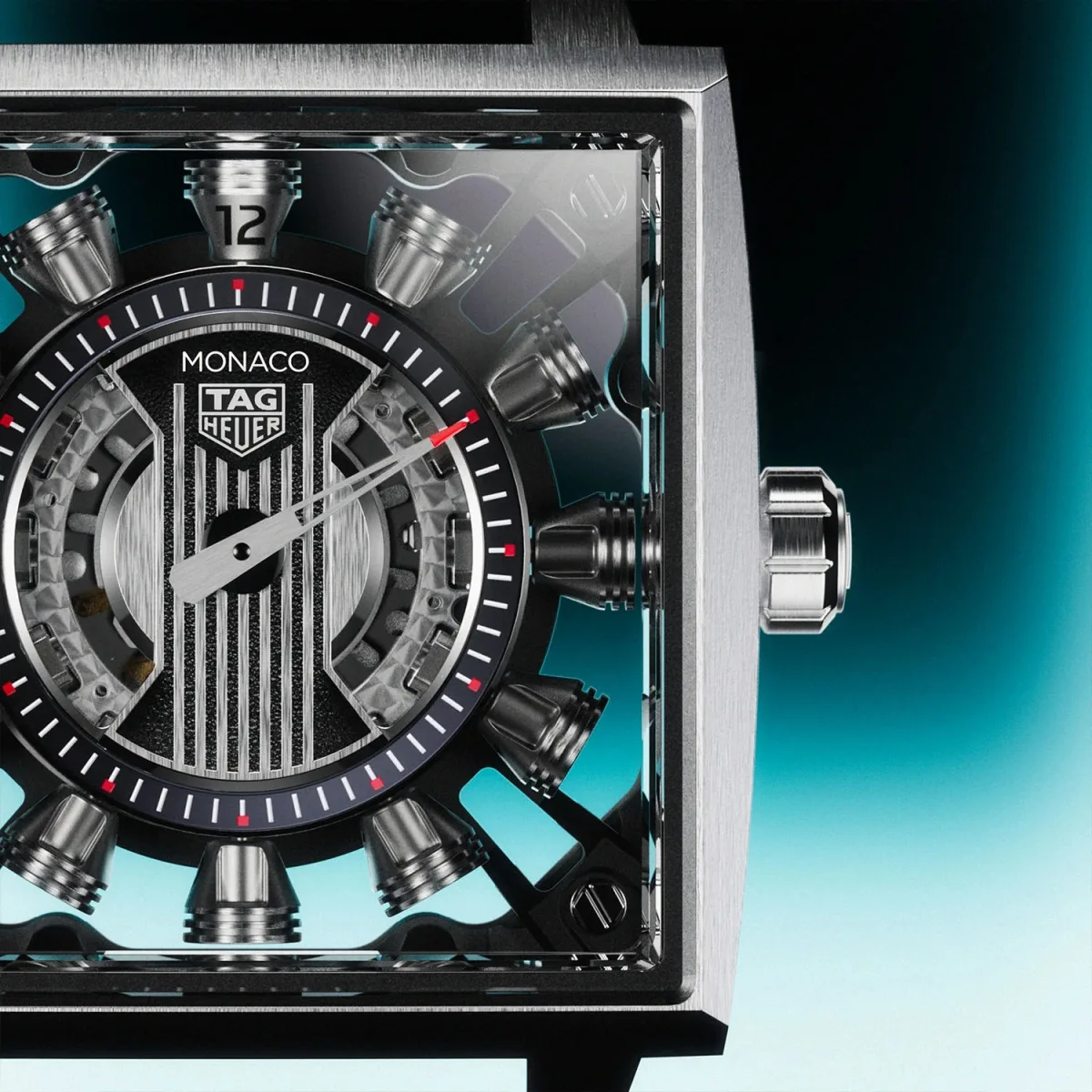 Automobile-inspired dial of TAG Heuer Monaco Speed 12