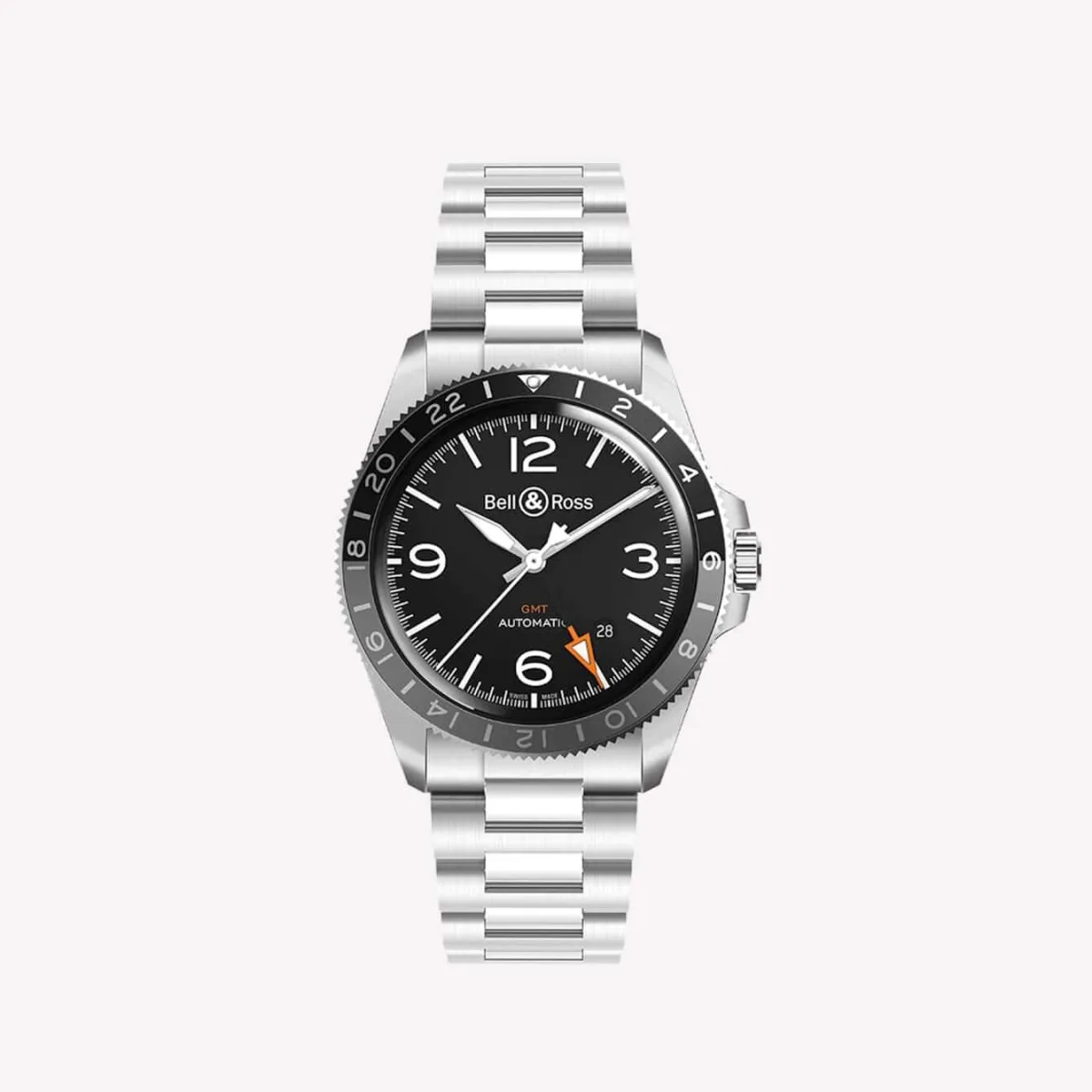 Bell & Ross BR V2-93 GMT watch with black dial