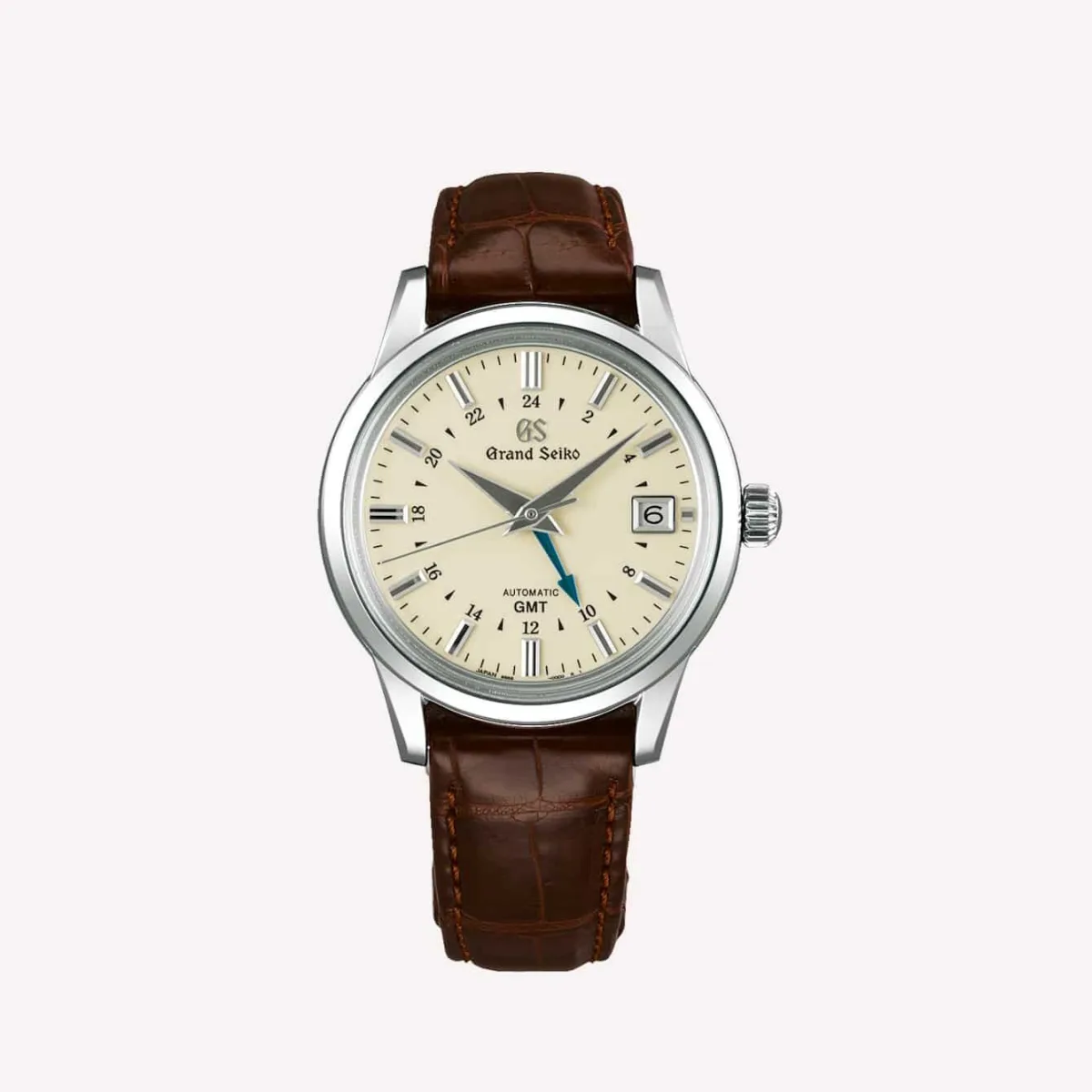 Grand Seiko Elegance GMT Watch with silver dial