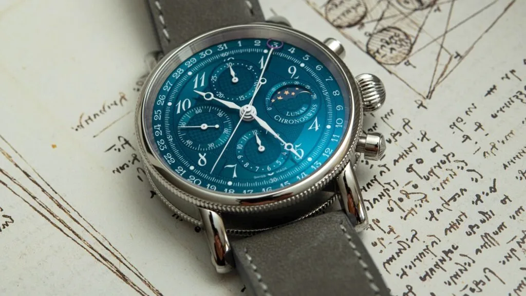 Dial of Chronoswiss Lunar Chronograph Aurora