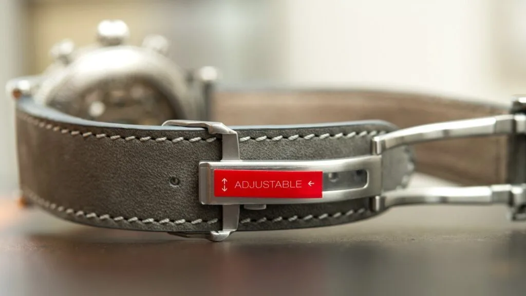 Nubuck strap and clasp of Chronoswiss watch