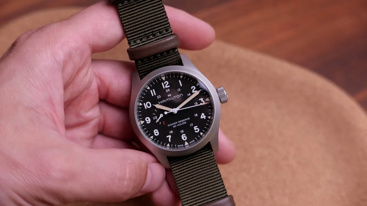 Hamilton Khaki Field watch with power reserve indicator