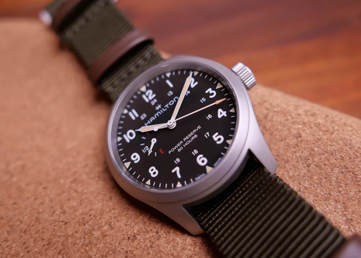 Hamilton Khaki Field with classic design and power reserve