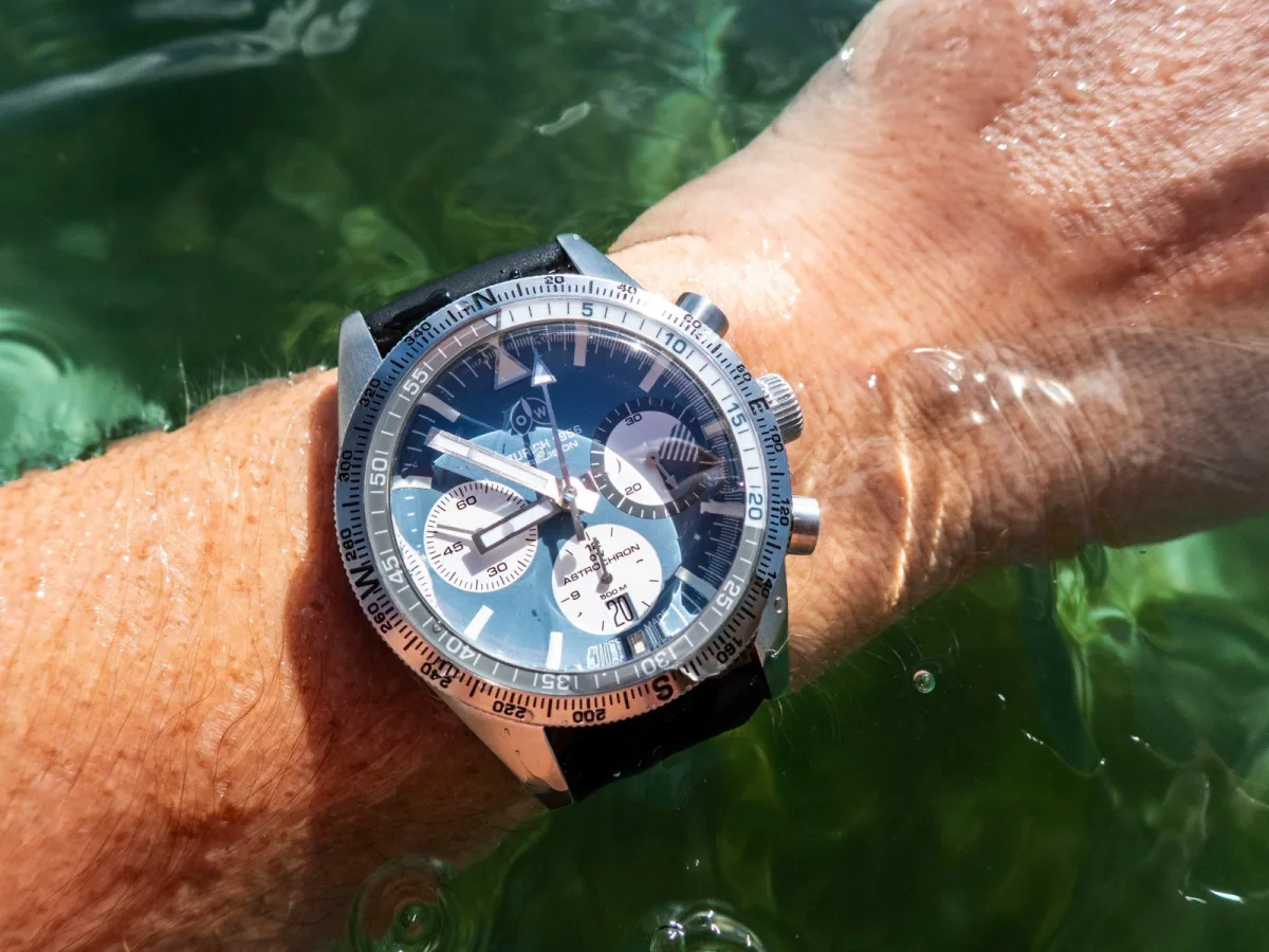 Astrochron compass bezel detail