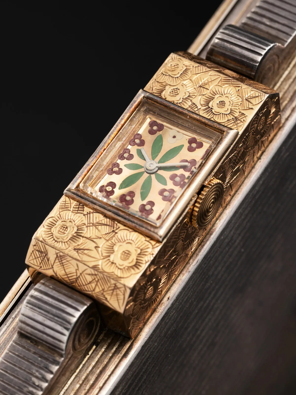 Pink gold wristwatch on Boucheron clutch clasp