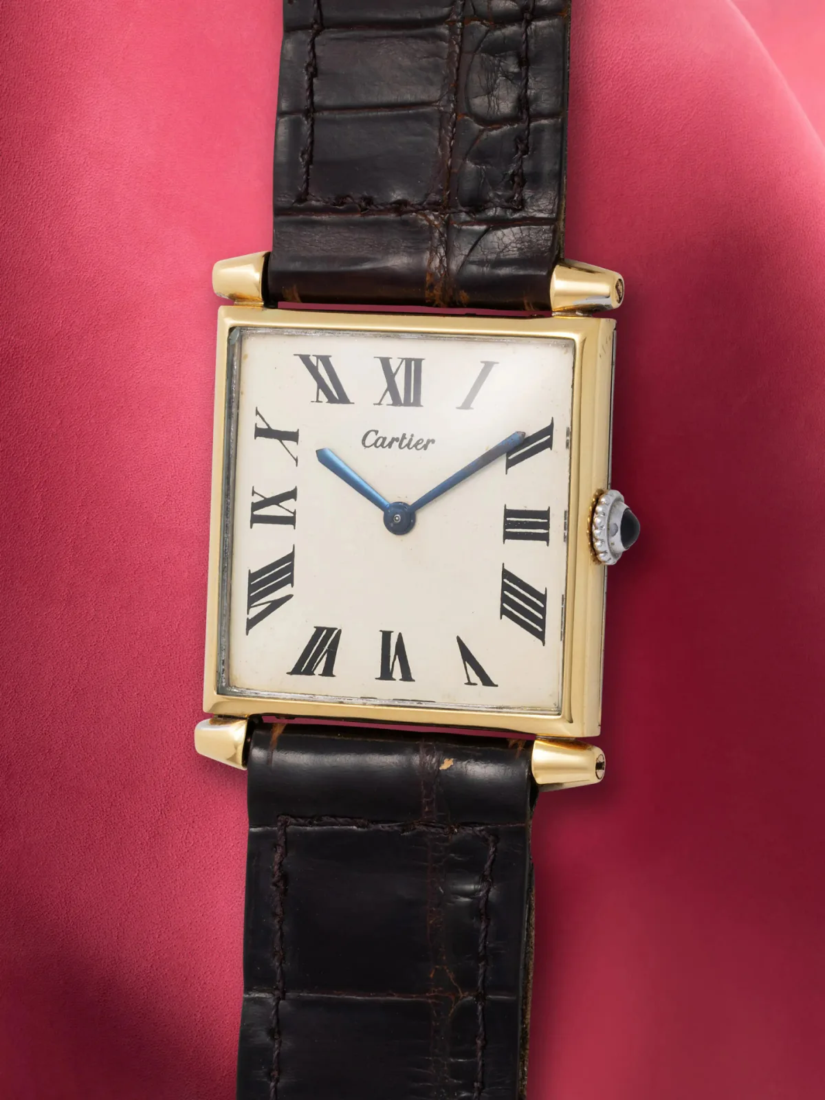 Cartier Tank Obus London with ivory patina dial